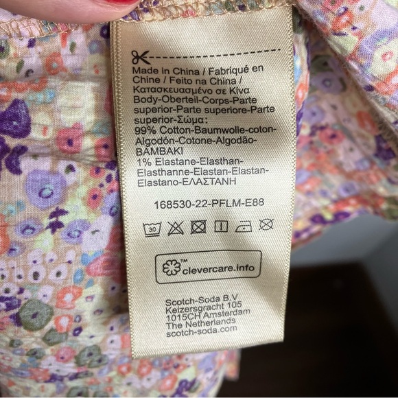 Scotch & Soda Strappy maxi dress smocked ditsy multicolor floral women’s‎ size M - Picture 8 of 12